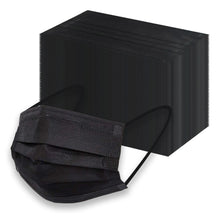 Load image into Gallery viewer, 3-Ply Disposable Face Mask-BLACK