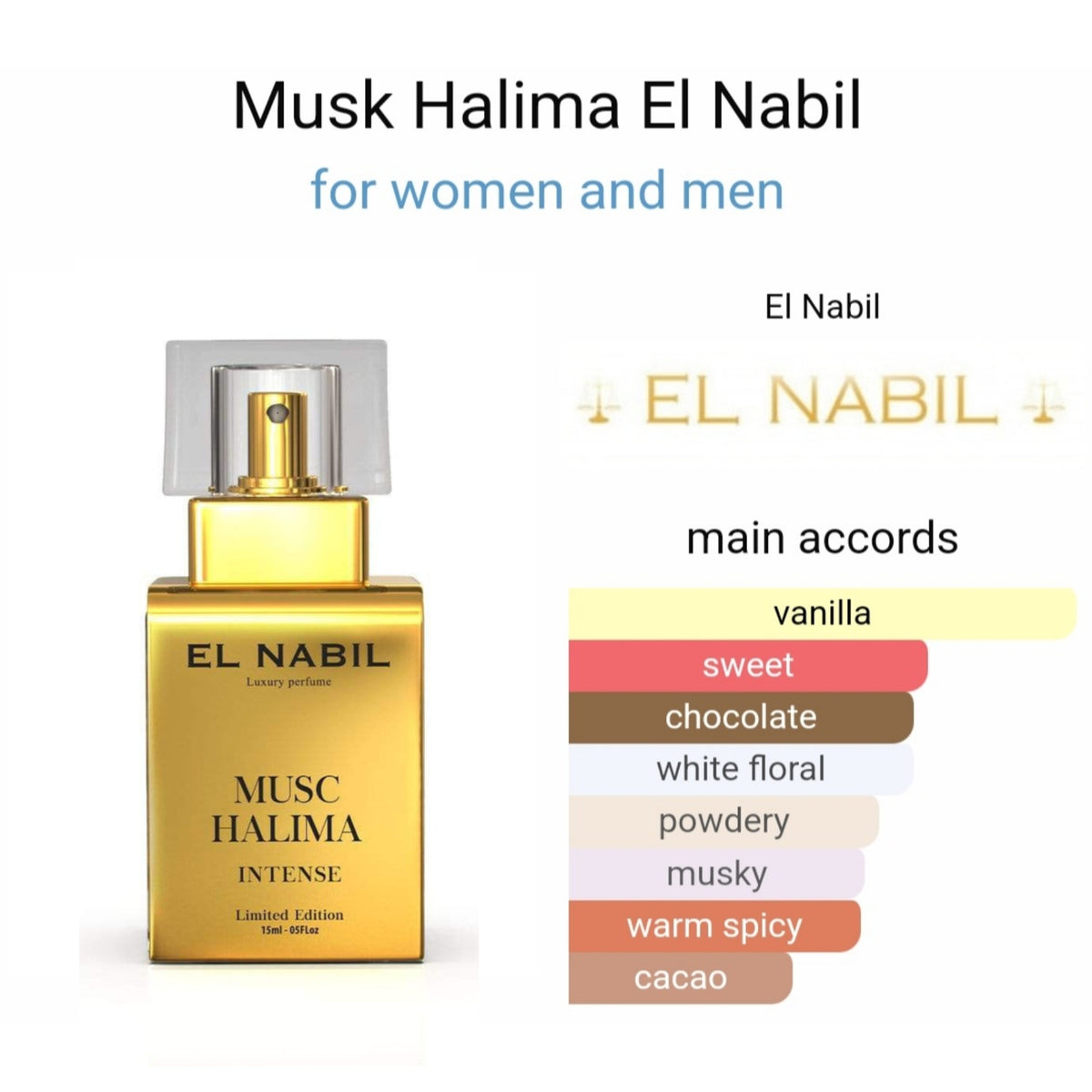 Eau de parfum intense MUSC HALIMA, El Nabil