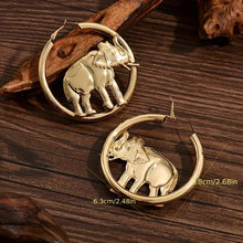 Load image into Gallery viewer, Vintage Vibes | Elephant Hoop Earrings