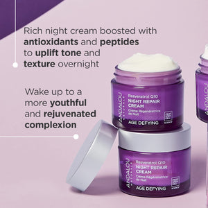 Andalou Naturals Resveratrol Q10 Night Repair Cream -- 1.7 fl oz