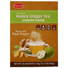 Load image into Gallery viewer, Pocas Instant Honey Ginger Tea Soursop Flavor 20 Pack 12.7oz/360g