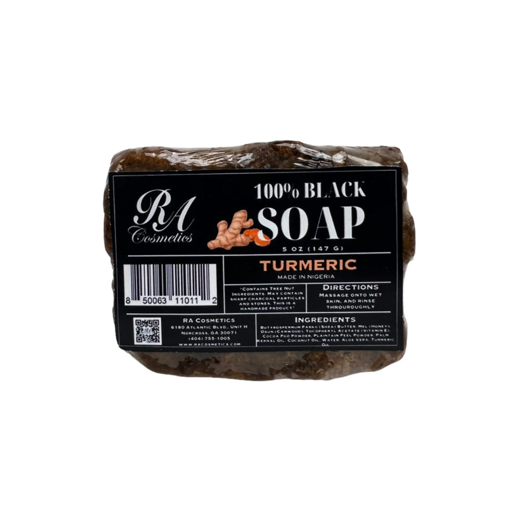 100% African Black Soap Bar w/ Turmeric Oil 5 oz.