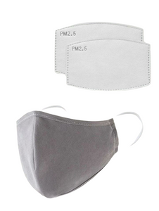 Grey Mens Face Mask w/ Filters