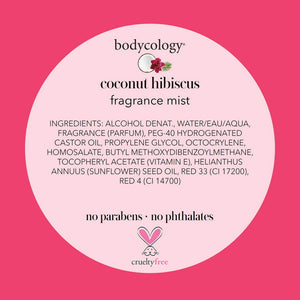 Bodycology Fragrance Body Mist, Coconut Hibiscus, 8 fl oz