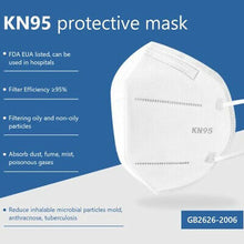 Load image into Gallery viewer, Disposable KN95 Respirator Face Masks, Adult Size-3 pack